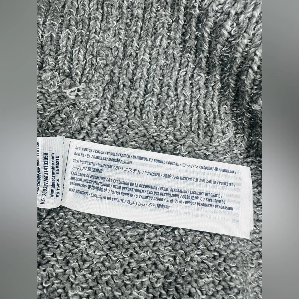 Abercrombie Kids Gray Knit Open Front Cardigan Sweater | Size 15/16